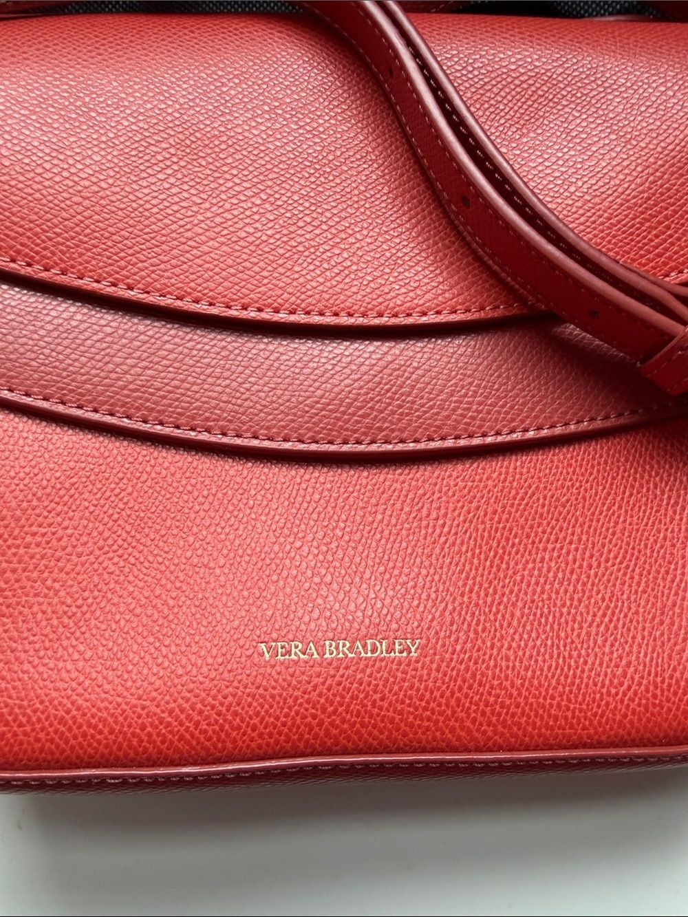 Vera Bradley Burnt Orange Pebbled Leather Twice as Nice Crossbody with Dustbag - Picture 2 of 13